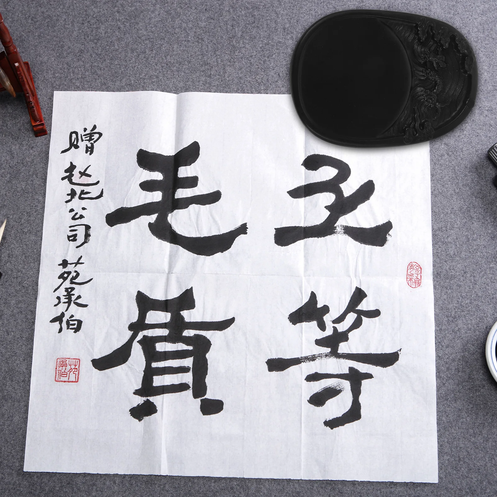 

Chinese Inkslab Stone Smooth Edges Calligraphy Grinding Tool For Painting Inkstone Writing Art Desktop Decor