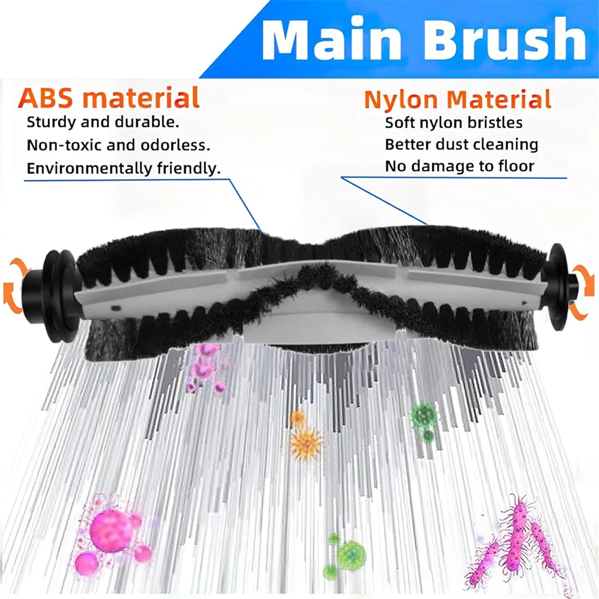 Vactidy Nimble t7 t8ロボット掃除機用メインブラシ,スペアパーツ,家庭用床掃除ブラシ