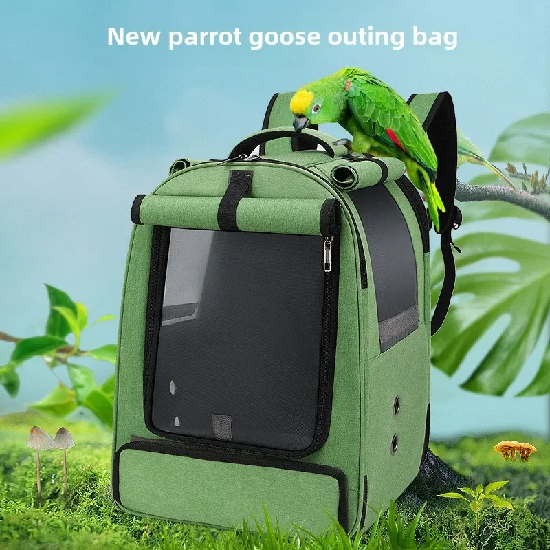 New Bird Cage Parrot Cage Double Shoulder Going Out Bird Bag Parrot Bag Breathable Double Shoulder Pet Cat Backpack Cat Carrier