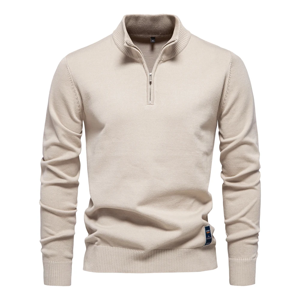 AIOPESON Quarter-Zip Polo Sweater 4