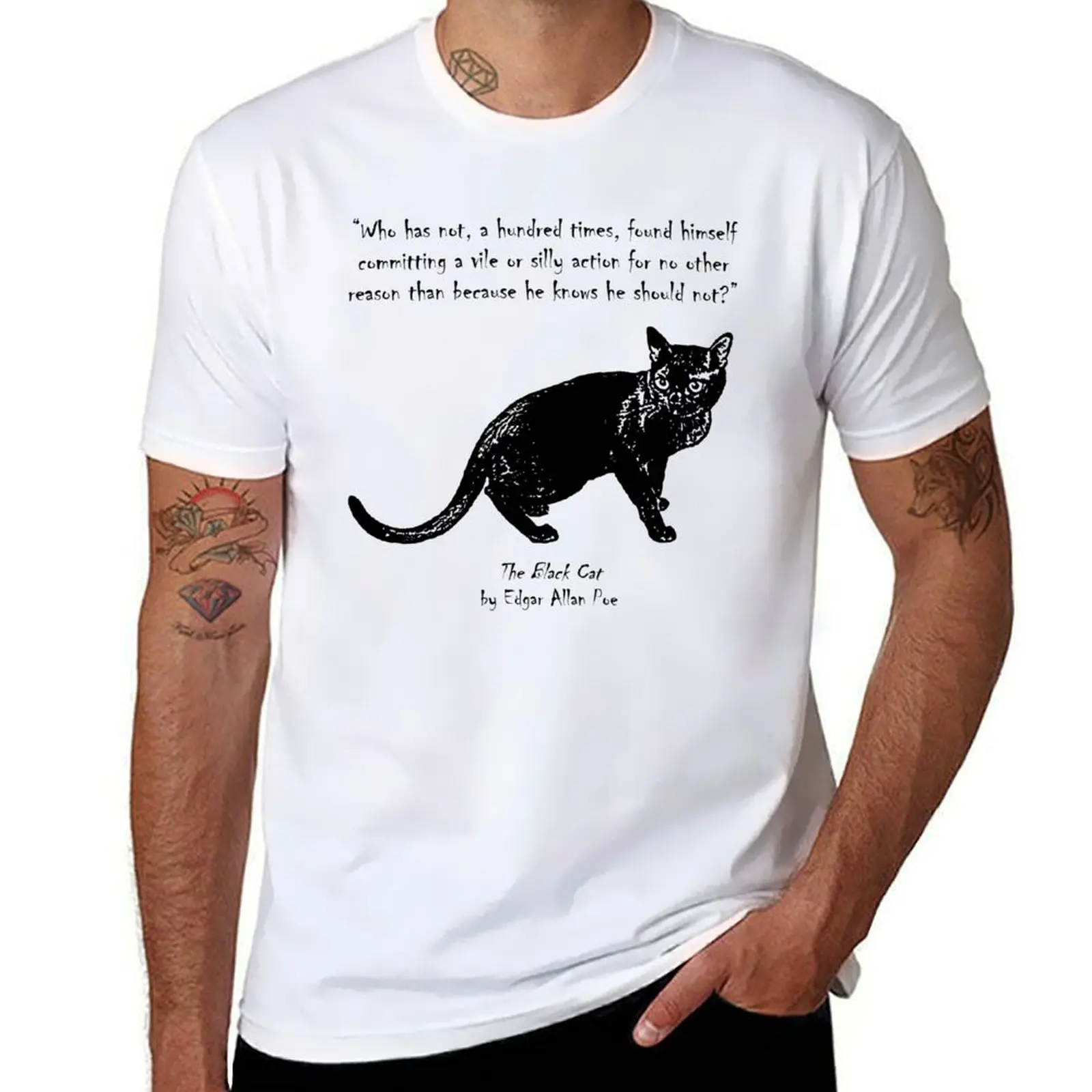 

The Black Cat T-Shirt t shirt for man 100 percent cotton cotton t shirts man 100% t shirts for man graphic vintage T-Shirt