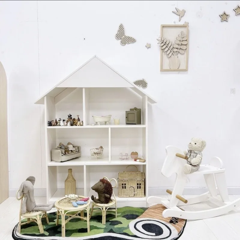 Children's Household Toy Storage Rack Floor-to-ceiling Wooden House Shelf Kindergarten Baby Picture Book Bookshelf