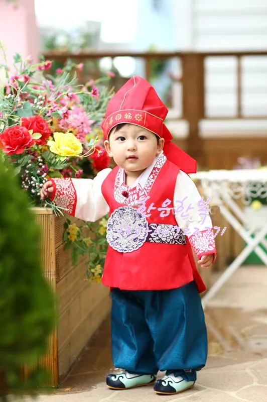 

Boys' Hanbok Korean Imported Hanbok Fabric Stage Performance Hanbok Birthday Hanbok