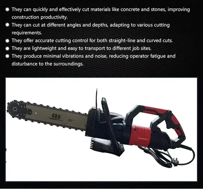 18-inch 350mm diamond concrete chain saw portable stone cutting machine concrete chainsaw