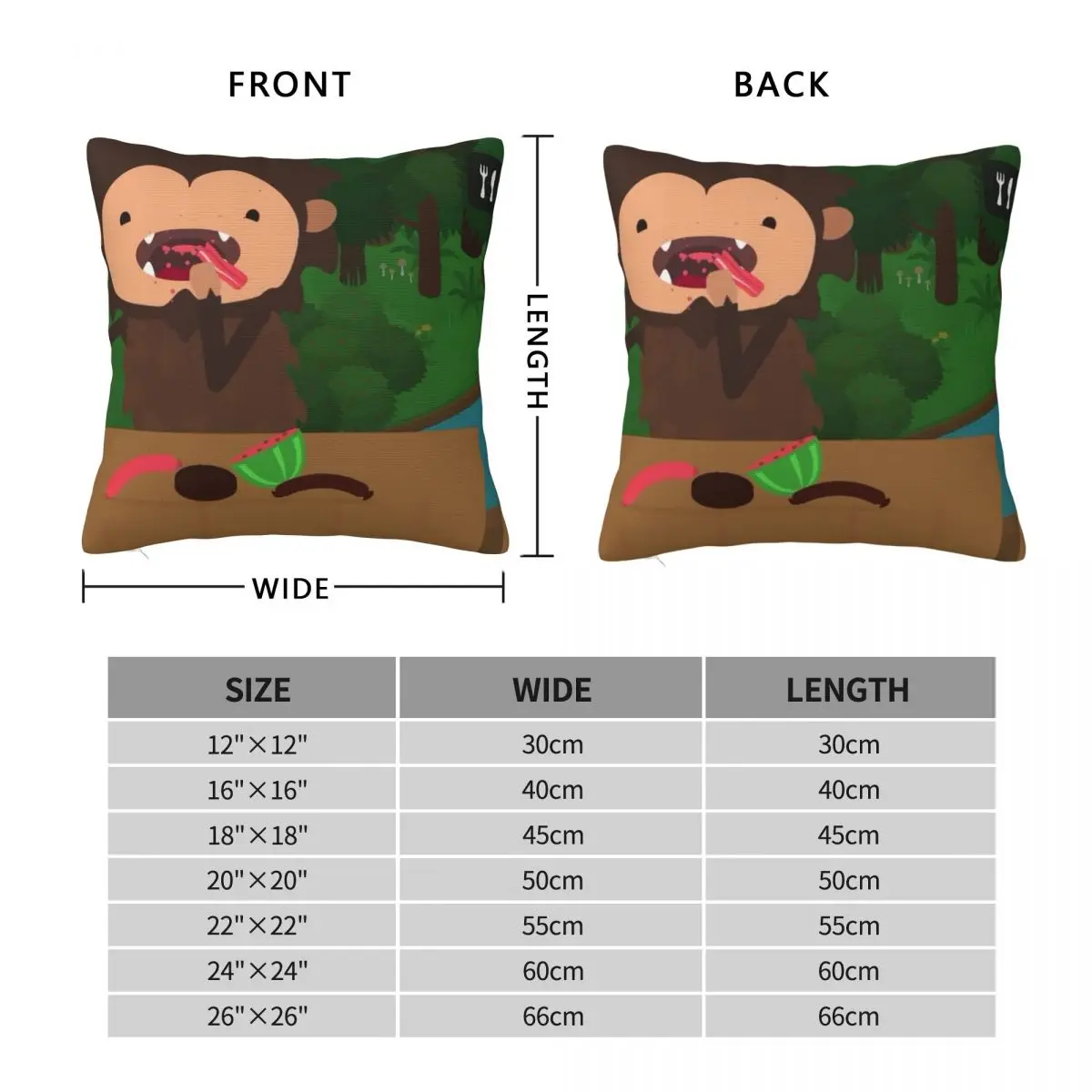 Sneaky Sasquatch Picnic Pillowcase Polyester Linen Velvet Pattern Zip Decor Throw Pillow Case Home Cushion Cover