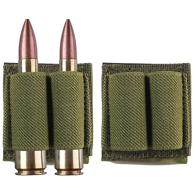 Tactical 2-Round Adhesive Patch Shell Holder Buttstock Ammo Pouch Shooting Bullet Magazine Carrier Bag