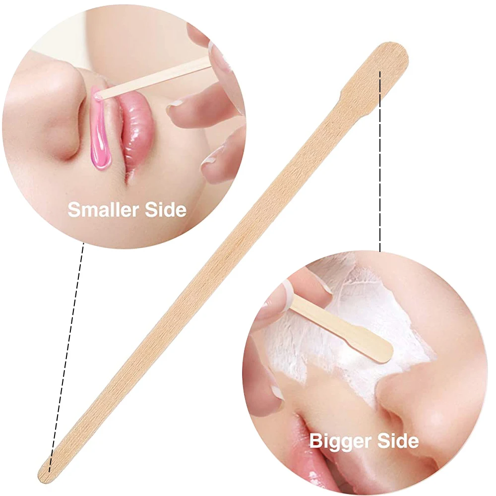 100Pcs Waxing Wax Woman Wooden Hair Removal Stick Disposable Depilation Spatula Body Eyebrows Face Wax Sticks Wood Beauty Tools