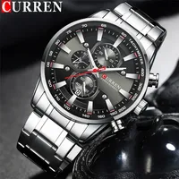 CURREN Man WristWatch Chronograph Auto Date Men Watch Military Top Brand Luxury Business Stainless Steel Sport Male Clock 8351
