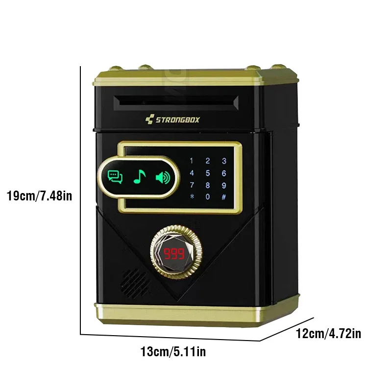 Tirelire électronique avec mot de passe, comptage automatique, pièce de monnaie sûre, écran tactile, boîte d'argent, musique, jouets pour enfants, banque, cadeaux ATM