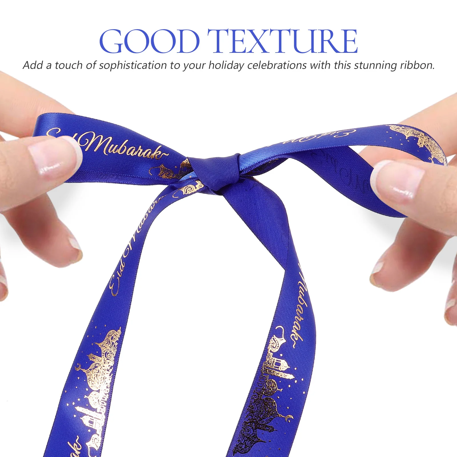 

2 Pcs Ribbon Decoration 2 5cm Gold Foil Silk Band for Party Craft Gift Wrapping Home Festival Ramadan Bow Tie Storage Carrier