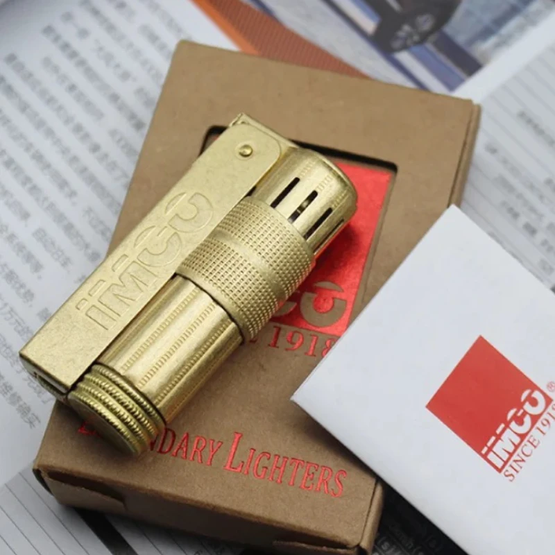 IMCO 6700 Vintage Stainless Steel Metal Lighter Austrian Gasoline Grinding Wheel Lighter Kerosene Series Genuine with Box