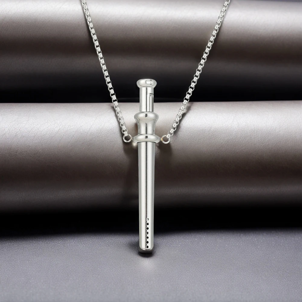 Ademhalingsweerstand Fluitje ketting roestvrij staal angst ademhaling ketting meditatie sieraden voor angst en stressverlichting