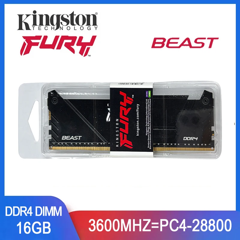 Kingston BEAST Memoria DDR4 RGB RAM de escritorio 16GB 3600MHz Memoria para juegos Desktop Fury RAM PC4-28800