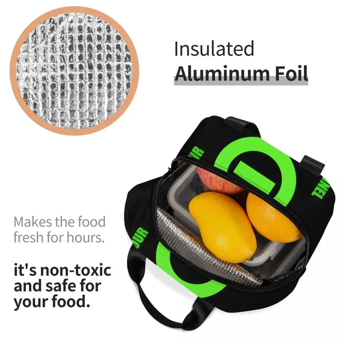 Bolsas de almuerzo con aislamiento negativo tipo O, bolsas de Picnic impermeables, fiambrera térmica, bolso de mano para mujer, trabajo, escuela para niños