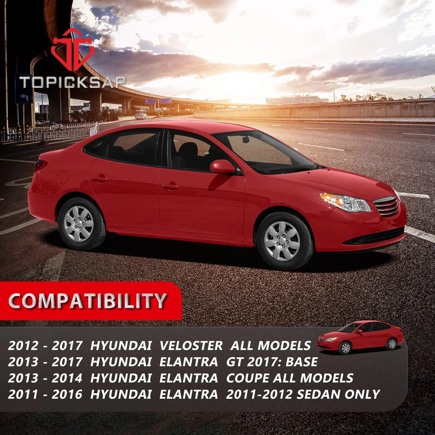 TOPICKSAP 4Pcs Front Inner Outer Tie Rod End for Hyundai Elantra GT 2011-2017 Veloster 2011-2017 ES801074 ES801075 EV800886
