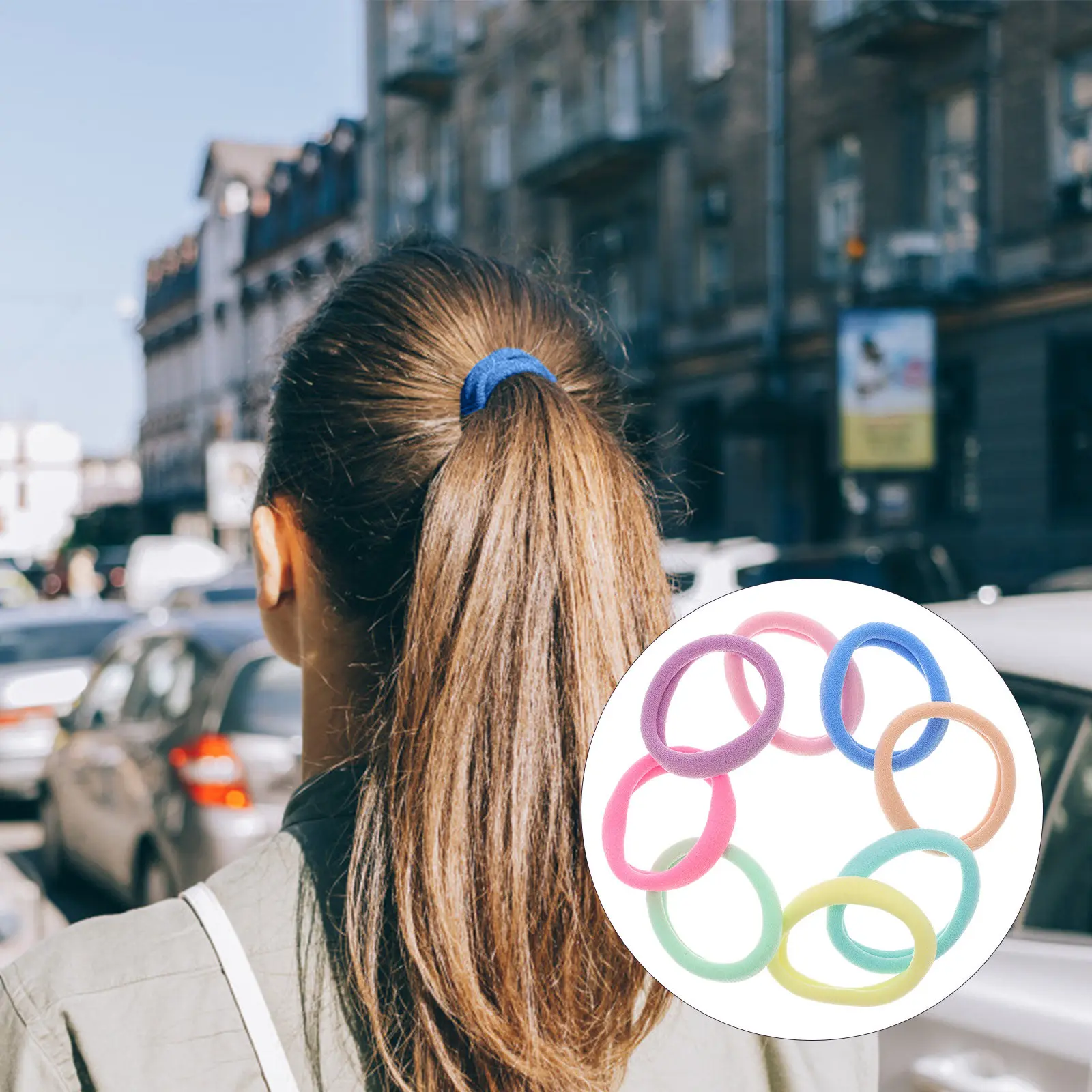 100Pcs High Elastic Hair Ties Seamless Hair Bands Strong Elastic Ponytail Holders for Workout Party Dating Daily Use Women Girls