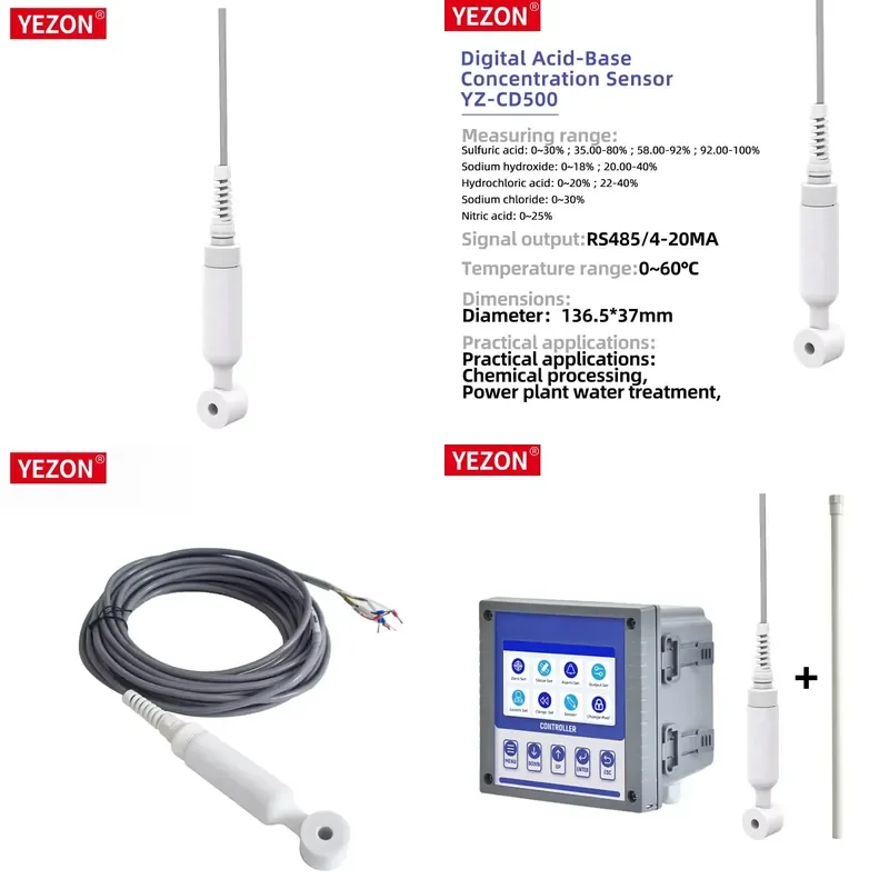 for Yezon 600 Series Industrial pH Sensor RS485 4-20mA High Precision Temperature Compensation OEM ODM for Global Markets