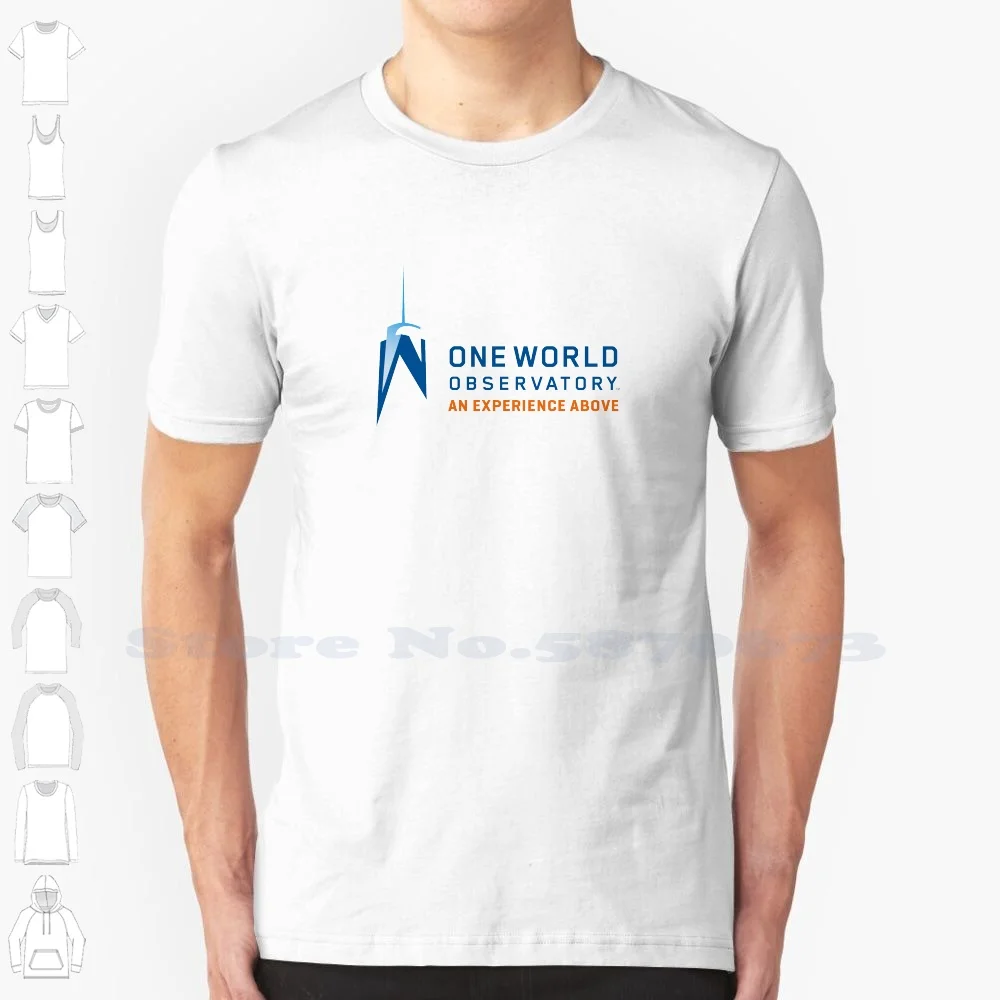 One World Observatory Logo Casual Streetwear Print Logo T-shirt Graphic 100% Cotton Tee