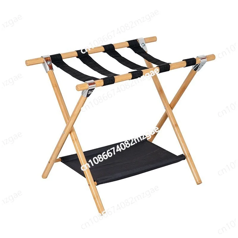 

Hotel luggage rack natural color thickened multi-functional homestay room Nanzhu foldable bedroom storage rack
