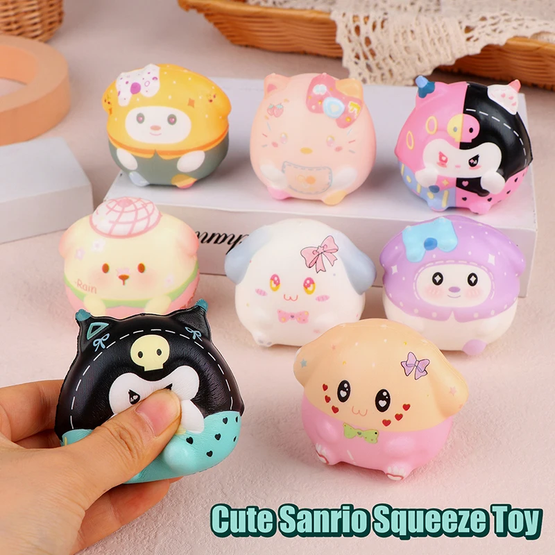 Sanrio Hello Kitty Squeeze Toy Kuromi Cinnamoroll Fidget Toy Squishy Pinch Kneading Toy Stress Reliever Toy Kid Party Favor