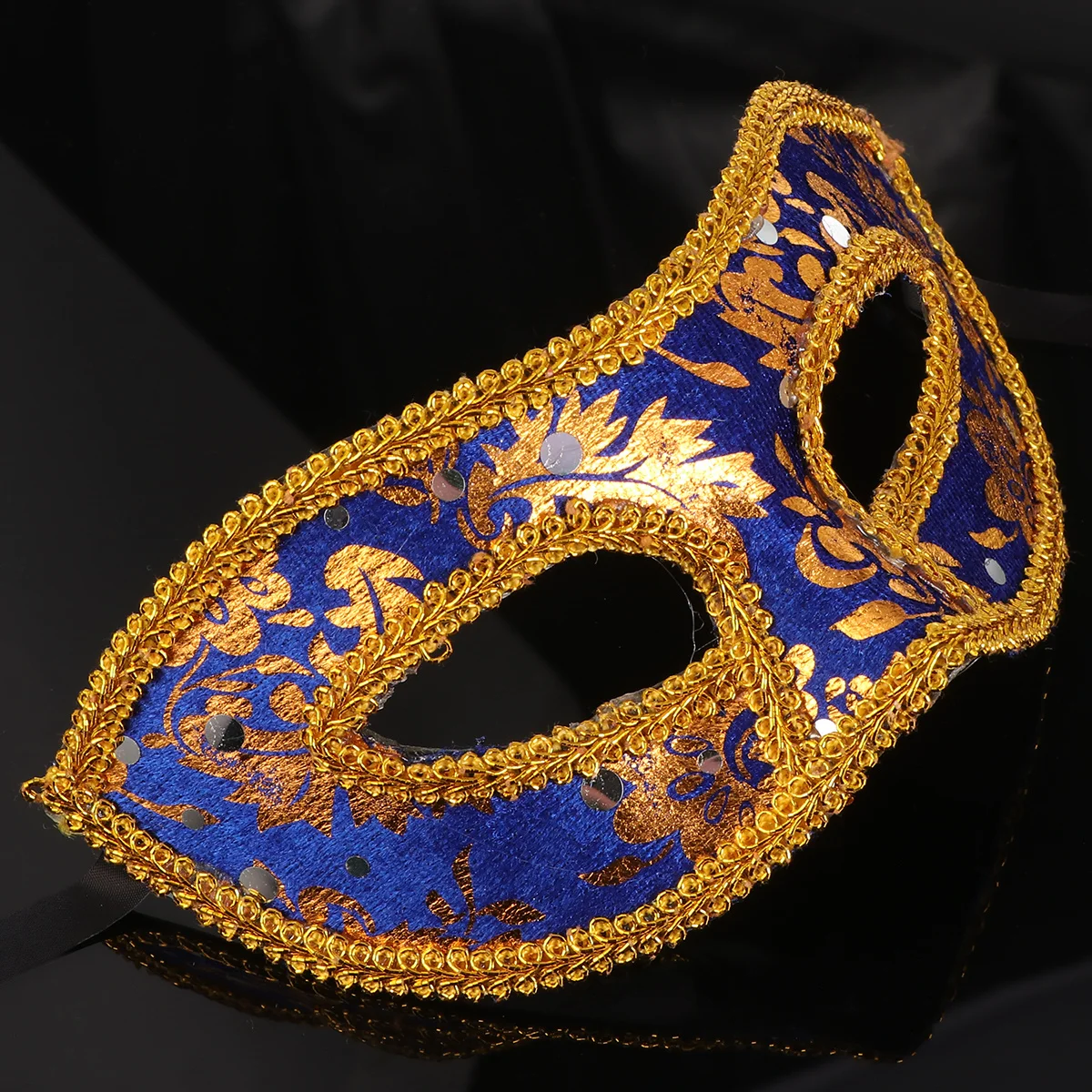 Masque de noël pour hommes, bleu foncé, demi-visage, fête de carnaval, bal de promo, Costume d'halloween rétro réglable