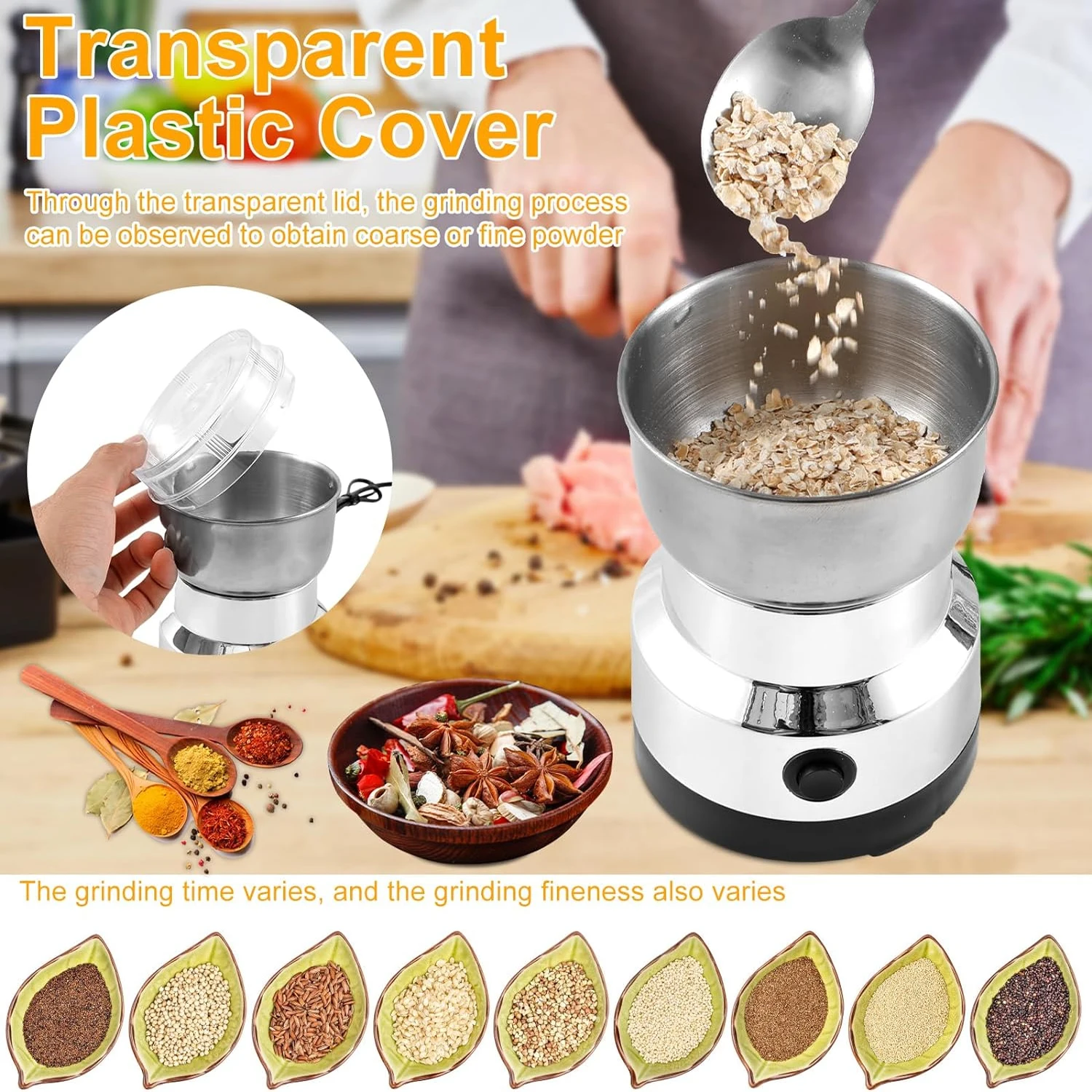 Electric Coffee Grinders Mill Food Grinder Machine Coffee Beans Grains Herbs Seasonings Spices Grinding Machine Kitchen Tool