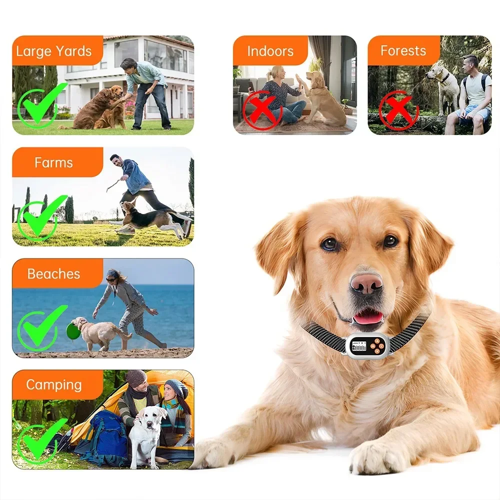 Upgraded Pet GPS Electric Shock Vibrate Fencing Device, Smart Dog Barking Stop Device, OLED Screen Pet Dog Training Shock Collar - view 6
