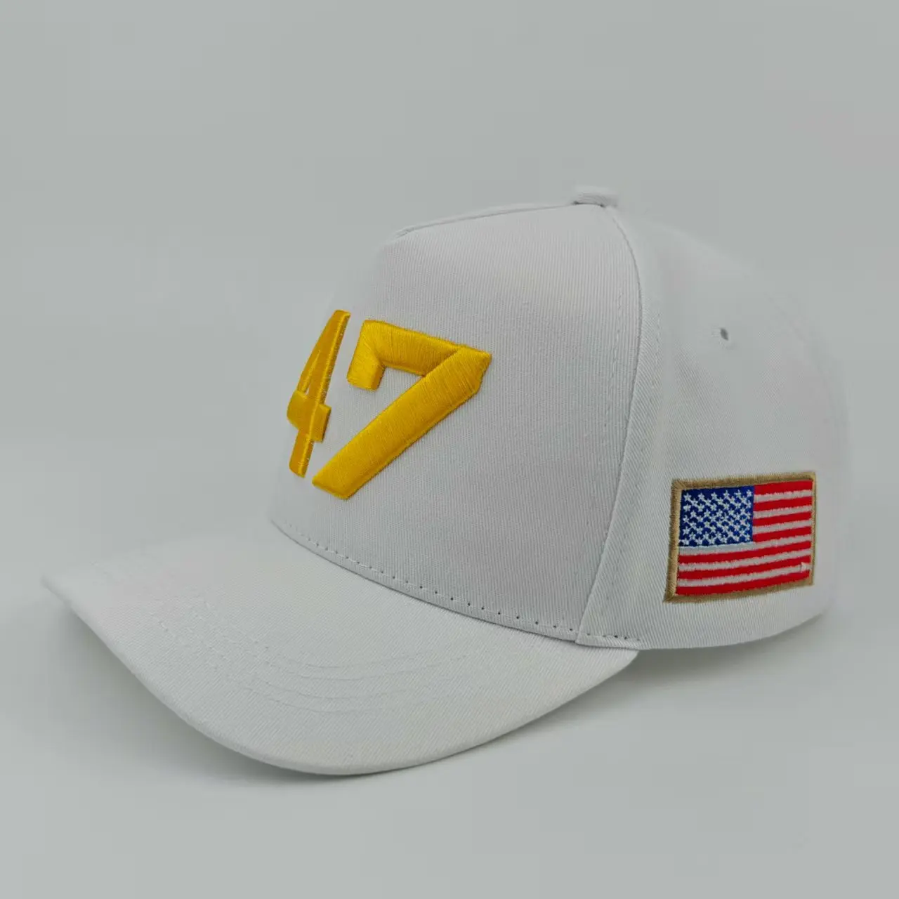 Charlie Kirk Hut, Goldstickerei, USA 47, Baseballkappe für Männer und Frauen, republikanische Geschenkhüte, weiß – Detail 20