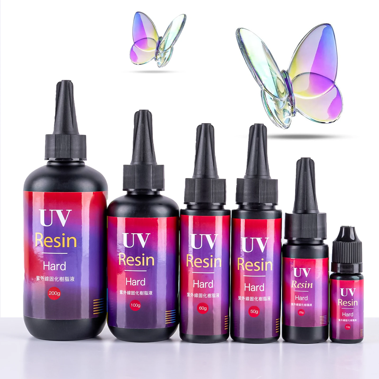 10/25/50/60/100/200g Quick Drying Hard Clear UV Resin Adhesive Ultraviolet Liquid Curing UV Lamp Accessories DIY Jewelry Making