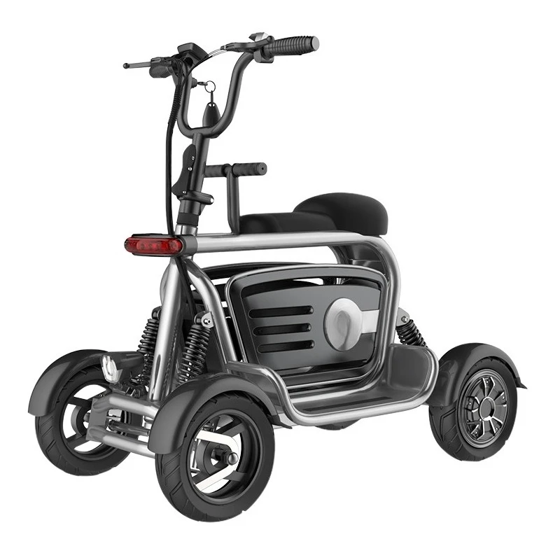 

Электрический четырехколесный скутер для перевозки детей и домашних животных, складной, на аккумуляторе, для пожилых людей