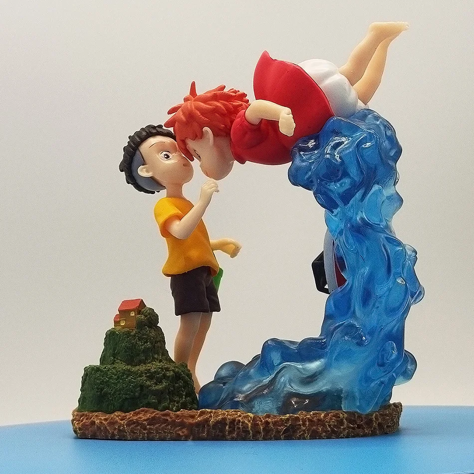 15cm anime ponyo no penhasco sereia princesa ponyo acende muneshige em uma cena estática figura ação pvcmodei brinquedo presentes em estoque