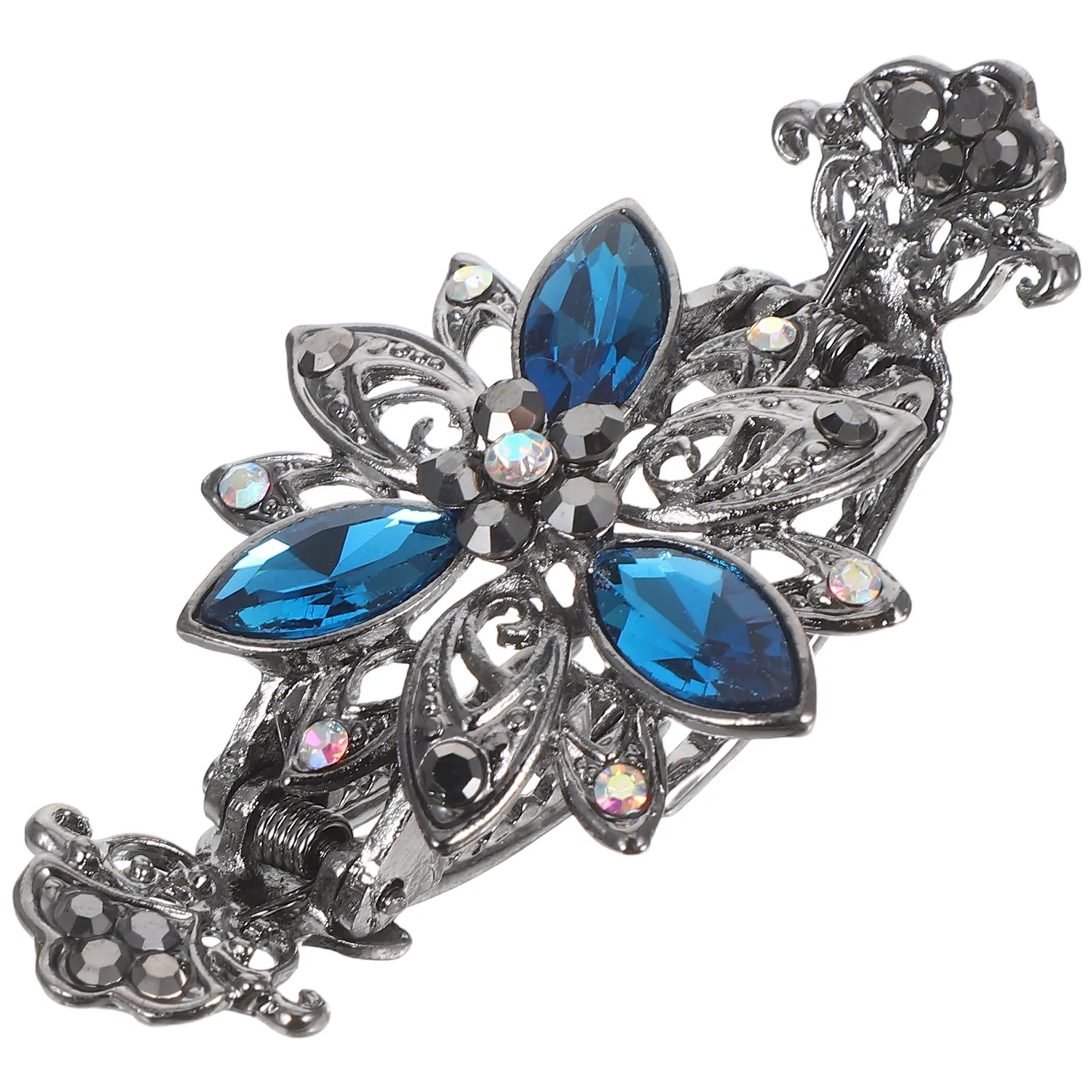 

Vintage Rhinestone Hair Claw Elegant Oval French Barrette Non Slip Hairpin Wedding Party Updo Chignon Clip Oval Barrette