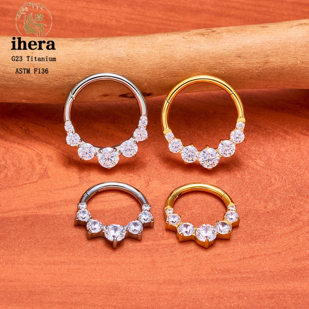 ASTM F136 Titan Birnenförmiger Zirkonia Nasenring 16G Klappbarer Clicker Segment Daith Ohrring Hoop Septum Knorpel Conch Helix Piercing Schmuck – Detail 5