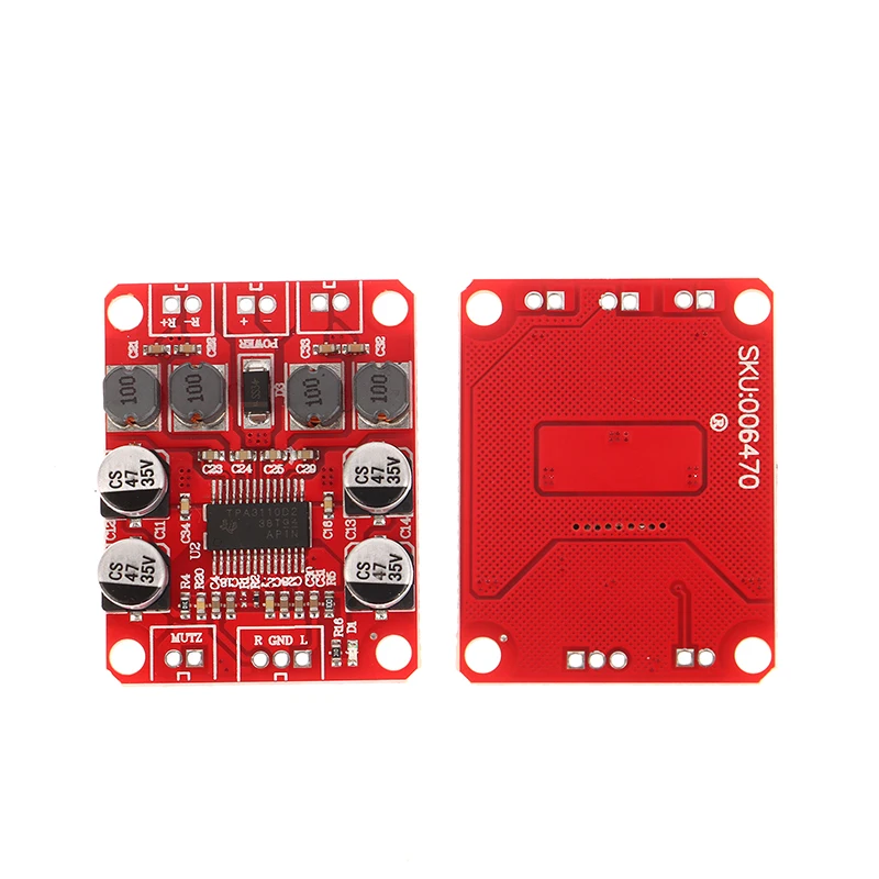 Dual Stereo TPA3110 2x15W Amplifier Module, Digital, DC 12V, PCB Electronics Design