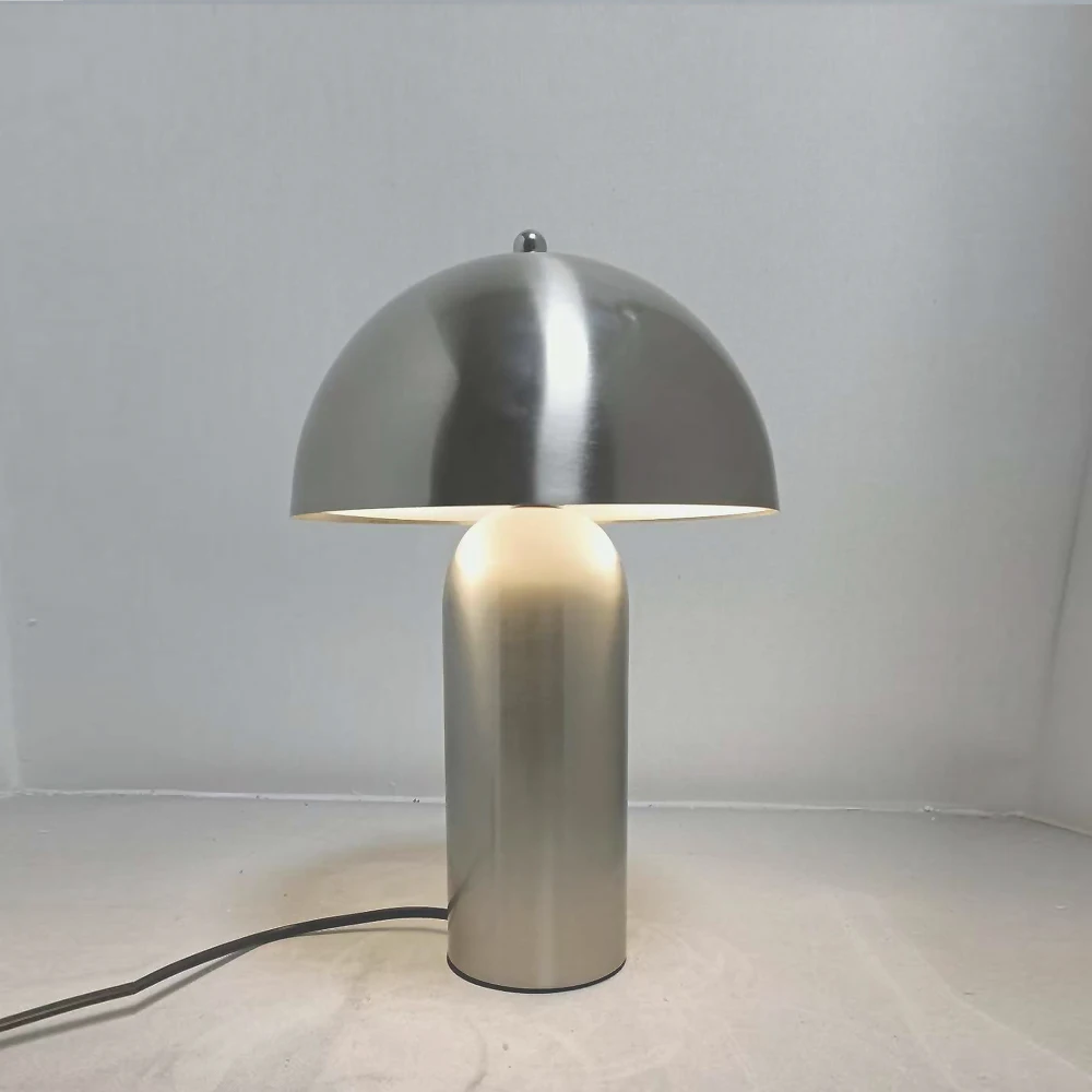 

Creative Mushrooms Bed Side Table Lamp Nickel Metal Desk Lamp Designer Bedroom Lamp
