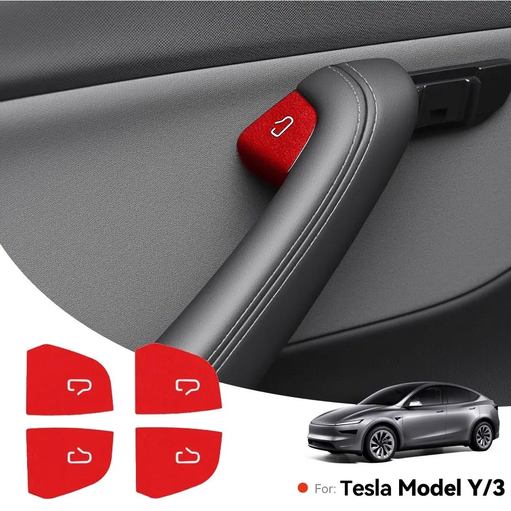 YZ For Tesla Model 3 Y Highland Juniper 2025 Car Interior Suede Door Switch Button Trim Stickers Patch Trim Cover Accessories