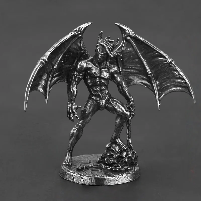 Metal Hell Abyss Demon Warrior Man Model Hand-made Finished Car Carrier Tabletop Game Chess Piece Jewelry Boy Ornaments Toy Gift