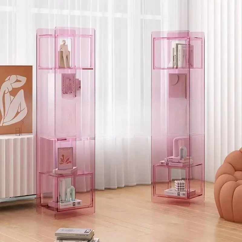 

zqq1Современные простые книжные полки от пола до потолка, акриловые полки, креативные книжные шкафы, многослойные