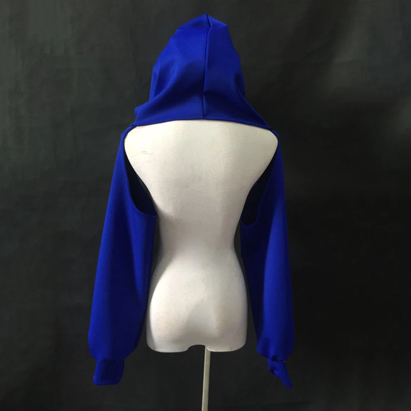 Hip Hop Jazz Dancewear Sexy Gogo Dance Costume Blue Yellow Short Tops Hoodie Party Rave Outfit Nightclub Bar Dancer Clothes 4067