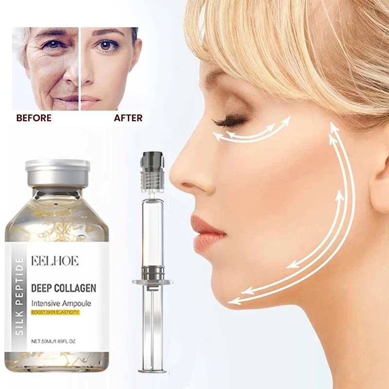 Deep Collagen Intensive Ampoule,Korean Facial Glass Skin Care Serum,Nicotinamide Hyaluronic Acid Moisturizing,Boost Elasticity