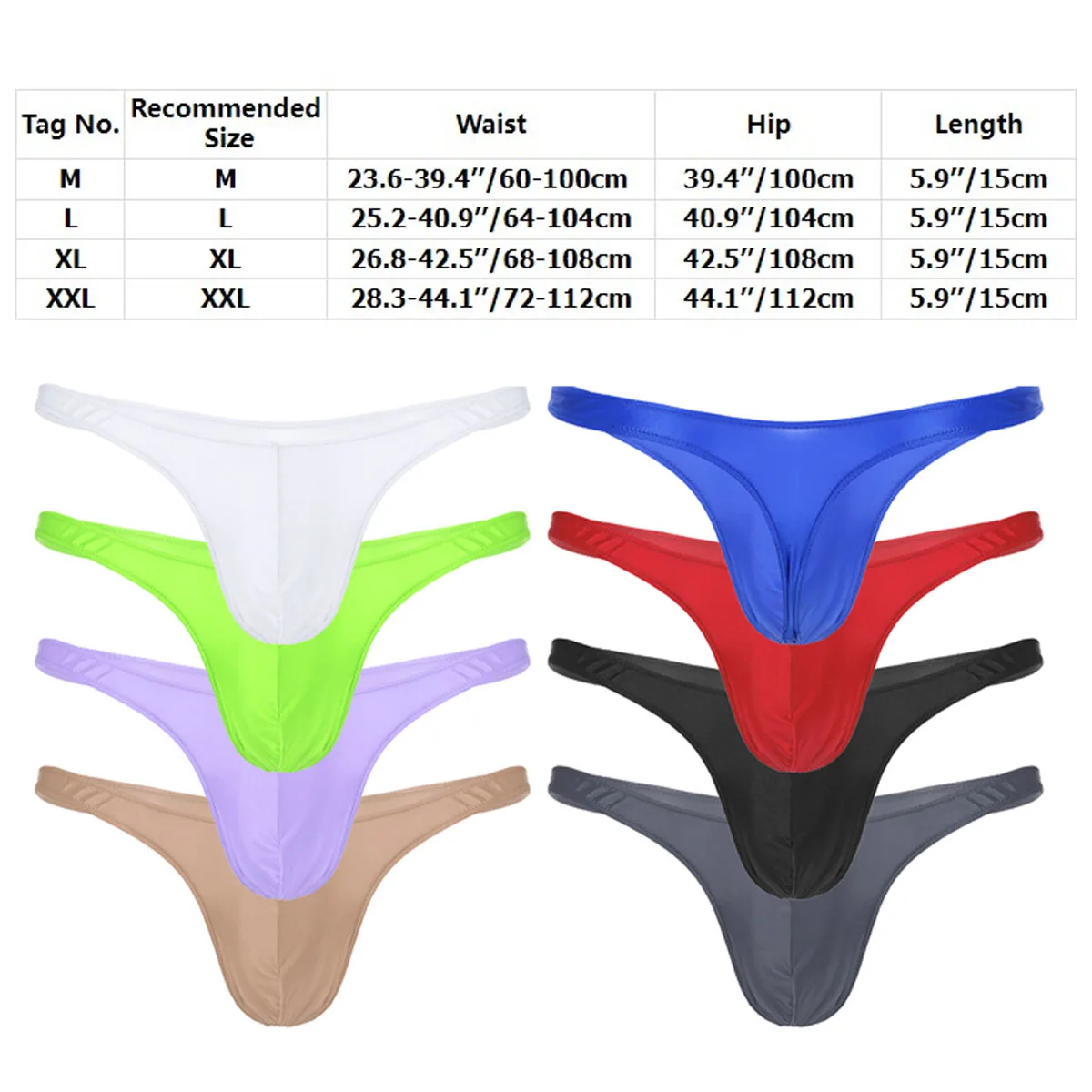 Men Glossy Low Rise Briefs Swimwear Swimsuit Oil Shiny Smooth T-Back Bulge Pouch Thongs Mini Bikini Panties Underwear Underpants