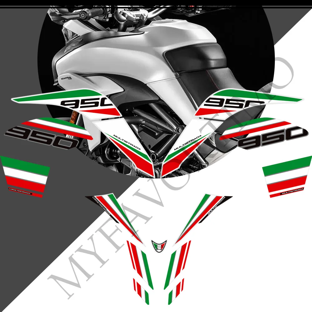 

Motorcycle Fairing Fender Protector Stickers Decals Tank Pad Grips Gas Fuel Oil Knee Set For Ducati MULTISTRADA 950 S 950S