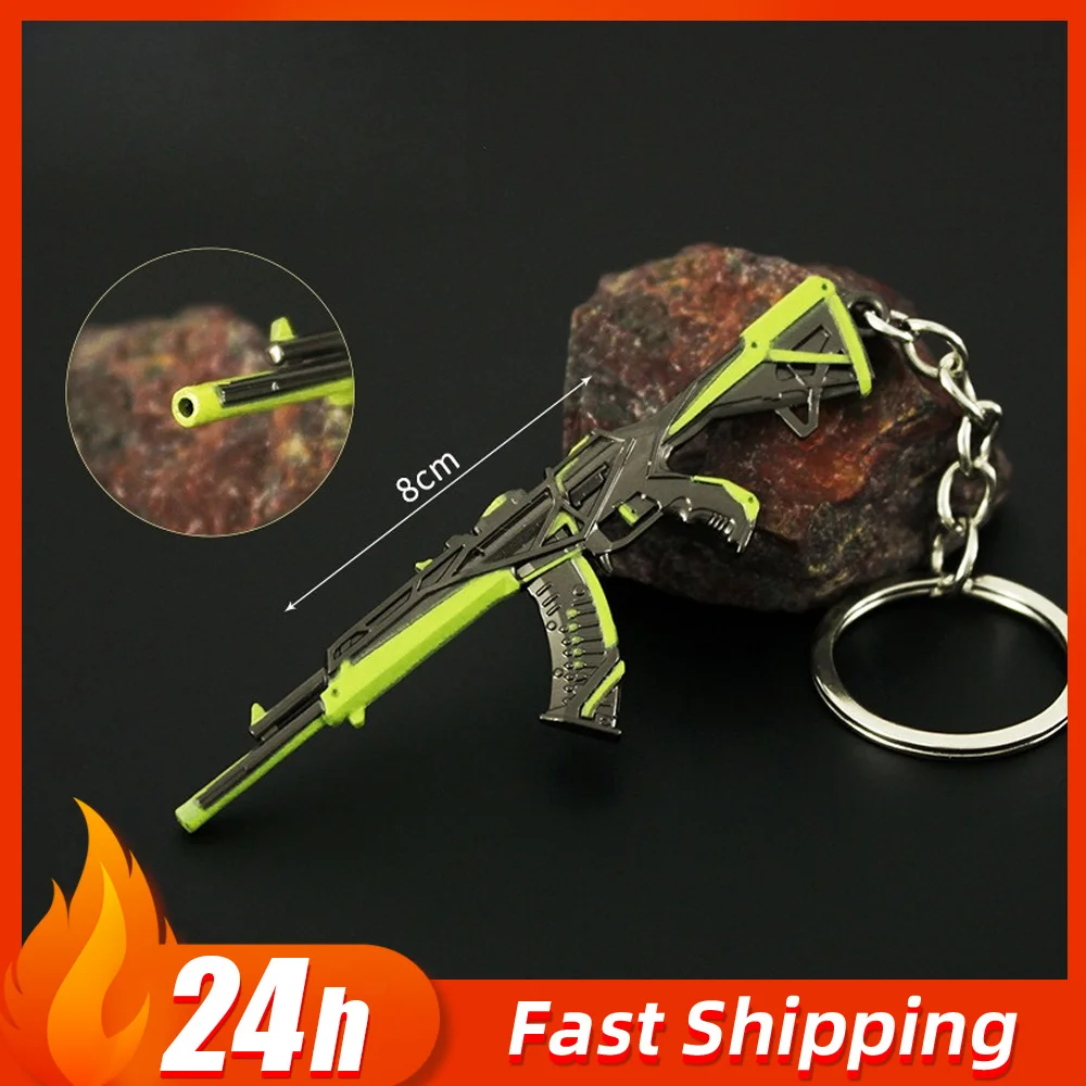 Valorant RGX 11z Pro Vandal Game الطرفية مسدس صغير المفاتيح مسدس الأسلحة نموذج ظهره زينة المعادن الحرفية الصبي لعبة هدية