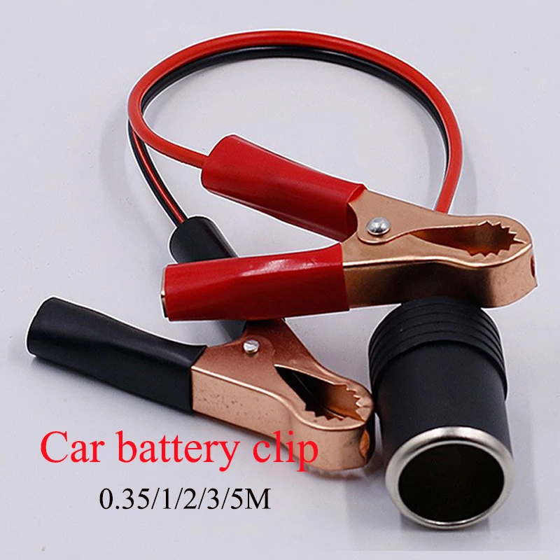 

0.35-5M 12V Car Battery Terminal Clamp Clip Cigarette Lighter Power Socket Adaptor Camping Battery Pump Power Adapter Splitter