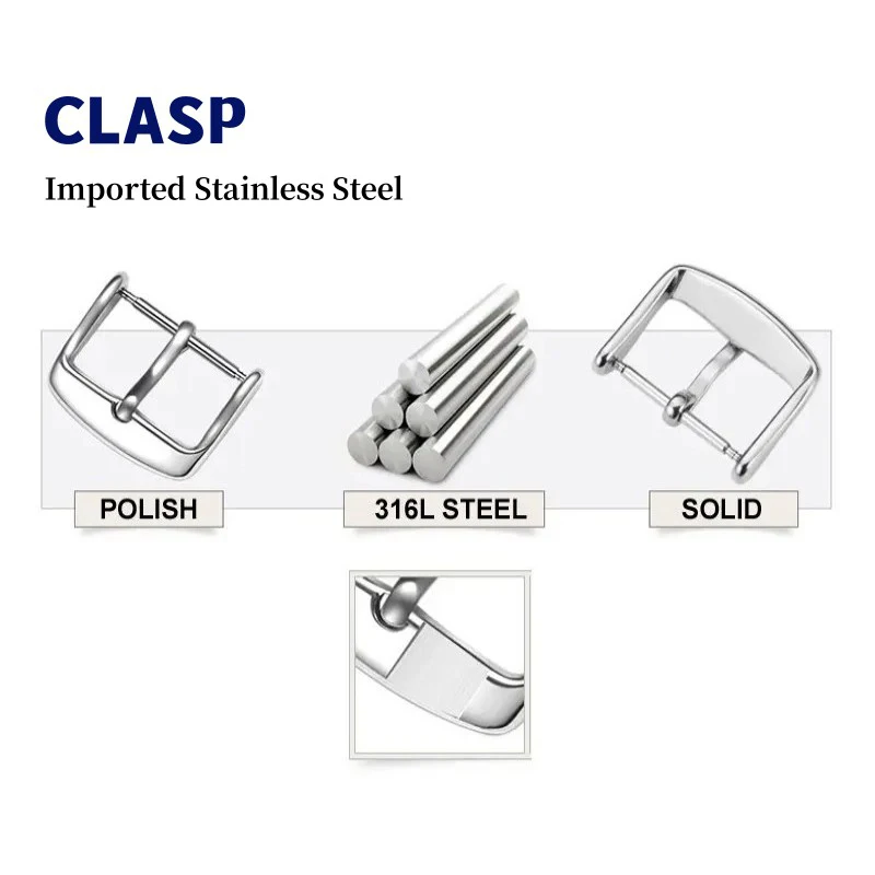 Correa de reloj de cuero genuino, pulsera negra, accesorios de reloj, 18mm, 20mm, nuevo