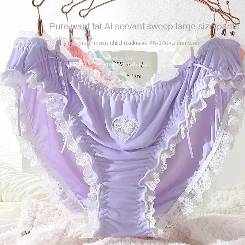 Women's Sexy Panties Plus Size Underwear Women Lolita Cute Maid Lingerie for Woman Soft Lace Bragas Sexys Lenceria Para Damas