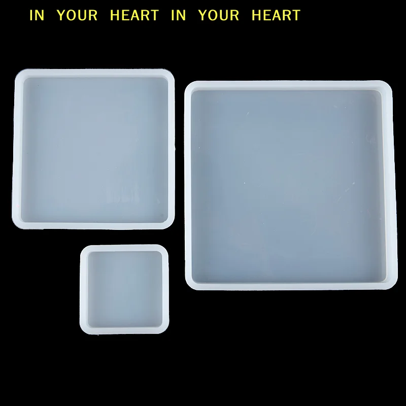 【X】Square Silicone Casting Epoxy Molds For DIY Resin Tray Coaster Jewelry Moulds
