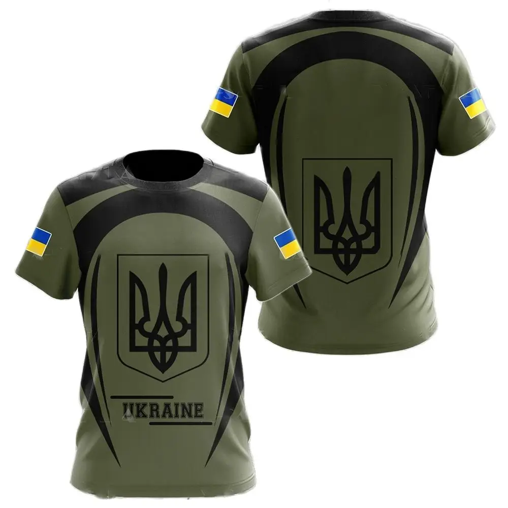 

Ukrainian Men's Camouflage T-shirt Military Style 3D Printing Military Flag Clothing of Veterans Oversized Harajuku Summer Top