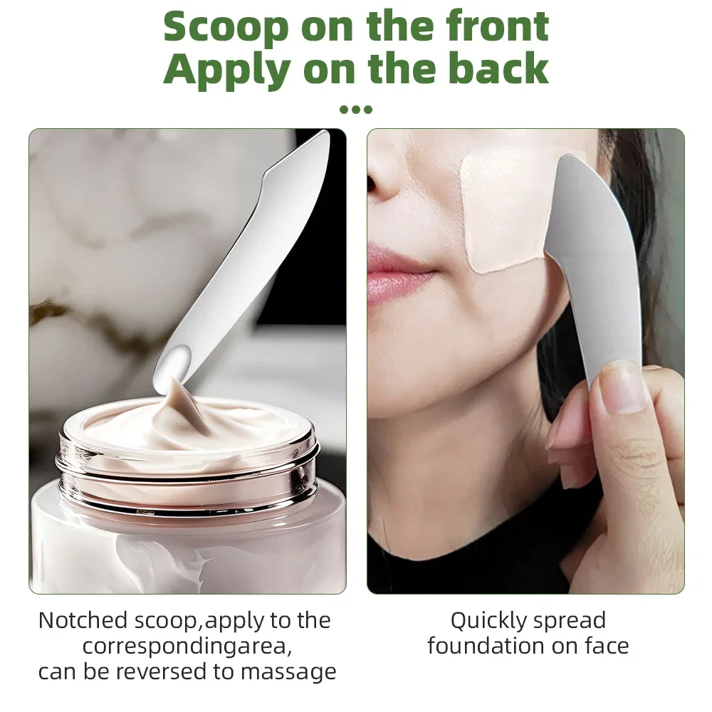 420 in acciaio inox trucco Toner spatola maschera e crema per gli occhi cucchiai bastoncini fondotinta spatola cosmetica strumento in metallo con una borsa