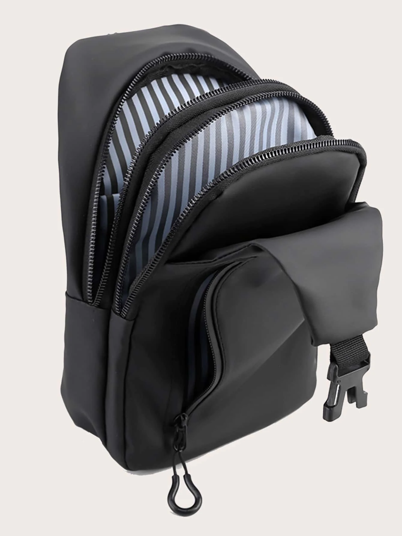 

Mens Small Square Chest Bag Waist Messenger Shoulder Bag Sporty Minimalist Solid Color Travel Pouch